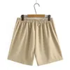 Short estate per donne per donne grandi gamba a larghezza casual larghe gamba khaki 3xl 4xl 6xl 240420