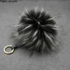 chains Lanyards Large Genuine Fur Keychains Bag Charm Ring Fluffy Fur Ball Llaveros Bag Pendant Port keychain accessories R231201