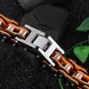 Bracelet designer Brand Explosions Médemies Mens Black Orange Motorcycle Chain Bicycle Bijoux