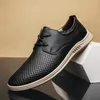 Zapatos casuales vestidos para hombres transpirables negocios formal de cuero de grano completo minimalista para hombres