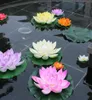 Decorative Flowers Wreaths 18cm Floating Lotus Artificial Flower Wedding Home Party Decorations DIY Water Lily Mariage Fake Plan2740635
