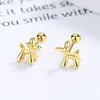 Orecchini per borchie delicate cognello grazioso pet dog semplice 18k oro oro in acciaio inossidabile palloncini post per ragazze regalo alla moda