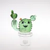 Grünes kaktusmodell weibliches mini glaswasser dab rig/tupfen rig kaktusglas bong mit kaktusschale
