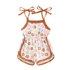 Ensembles de vêtements Liscywind Little Girls Summer Casual Jumps Suit sans manches Floral Print Cami PlaySuit Beachwear pendant 1 à 5 ans