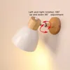 Wall Lamp Wooden Nordic Modern 6 Colours Rechargeable Lights Indoor Home Living Room Bedside E27 Sconce