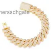 Bijoux Hip Hop Men Gold plaqué 925 VV VV VVS Moisanite Diamant Iced Out Cuban Link Bracelet à la montre mécanique