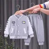 2023 Kinder Baseball -Kleidungsstücke Jungen Mädchen Casual Sports Anzug Mantel Hose 2pcs Frühling Herbst Dünne Baby Tracksuit Outfits 14y 240430