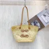 Women Bohemian BOHO straw beach bag womens Designer crochet knitting Bags embroidery letter summer casual totes bag carry on soft knit lady