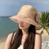 Bérets 1pc Fashion Elegant Floral Bucket Chapeaux pour femmes Brim Brim Summer Sun Protection Cap Bridal Hat ACCESSOIRES