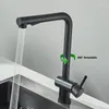 Küchenarmatur Golden Retractable Sink Mixer Tippen Sie auf zwei Modi und kaltes Wasserhahn 360 Grad Rotation