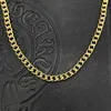 Brand Ch Trendy Croquet 22k Gold Full Flower Cross Necklace Hip Hop Classic Thai Sier Plated Cuban Chain Instagram