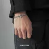 Kette Retro Flame Cross Armband für Männer Frau Hip Hop Titanium Stahlspleißkette Charm Unisex Juwely Cool Kpop Luxuszubehör Y240420
