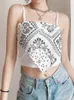 Zomer sexy streetwear printen schattige crop tops voor vrouwen modekleding y2k witte korset top korte zwarte cami onder shirt bh's 240429