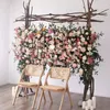 Dekorativa blommor rosa bröllop båge bakgrund dekor konstgjord blomster rad arrangemang hängande hörn party blommig tracery vägg rekvisita