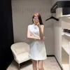 Urban Sexy Dresses Designer 2024 Summer Luxury Versatile High end Celebrity Hot Diamond Triangle Standing Neck Dress for Women RMWV