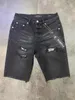 Lila märkeshorts denim shorts mens lila jeans shorts casual stil bomull blandning tyg tvätt vintage gata fashionabla hip hop hål designer ksubi jeans shorts