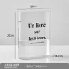 Livres en acrylique vase fleurs transparentes vase vase home décoration nordique Europe moderne Ornement de bureau hydroponique Gift créatif 240429