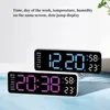 Plug-in Utilisation grande horloge murale numérique 9 pouces Température Humidité Semaine du gradateur Auto Tableau d'alarme LED électronique 12 / 24h 240417