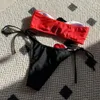 Swimwear pour femmes Sexy Bikini Set Beach tenue avec des fleurs 3D Fleurs à lacets à lacets floraux Patchwork Briefs