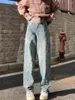 Women's Jeans REDDACHiC Pentagram Streetwear Vintage Blue Y2k Women Causal Pants Straight Star Patch Baggy Boyfriend Lady Trousers