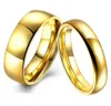 Anneau classique en acier inoxydable Goldcolor Anneaux de mariage Smooth Lovers Alliance Alliance Bijoux Bijoux Couples Ring3346632