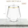 Plastikstammlosen Weinglas Schüttung 12 Unzen Diamond Whisky Cups Unzerbrechlich Einwegs einfacher Halt für weiße oder rote 200 -Pack -Bar 240429