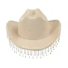 Bérets 652f Chapeaux de cowboy cristallin d'étincelles