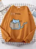 Le felpe femmine adorano studiare le top stampato per gatti carini da donna coreano maglione oversize oversize kawaii animale lady lady con cappuccio 240428