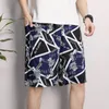 Heren shorts zomer dunne katoenen zijden strandbroek casual losse slaapkleding mode print geometrie streetwear hoge kwaliteit man huiskleding