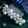 Copricapi YouLapan Bride White Color Hair Pearl Pettle Elegant Full Wedding Heads Girl Ornaments HP641