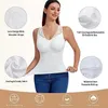 Dames Shapers Plus size vrouwen cami met ingebouwde bh bra shapewear tank top buikregeling camisole veter slanke compressie onderhemd shaper y240429