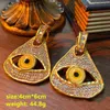 Personality Devils Eye Pendant Drop Earrings For Women Jewelry Gold Color Brass In European Europe and America 240417