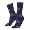 Chaussettes masculines kawaii freemasonry freemason symbole femme hommes chaude 3d imprimé maçon maçon basketball sports