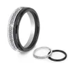 2pcsset Classic Black Ceramic Ring Schöner kratzeracher gesunder Materialschmuck für Frauen mit Bling Crystal Fashion Ring1528652