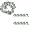 Decoratieve bloemen 10 pc's kunstmatige ingekrachtige lammeren oorbladeren met 6,7 ft slinger - succulent