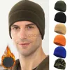 Beanie/Skull Caps 2023 Nya herrens höstvinter Hattar Solid Color Warm Fleece Beanies Skallies Soft Warm Outdoor Ski Cycling Cap for Women Men D240429