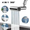 Waschbecken Wasserhähne 4 in 1 Küche Wasserfall Wasserhahn Bubbler spritzer Modi 360 ° Ausgabebereich Tap Extender Wassersparadapter