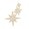 Broches da moda estrelas elegantes crachás de cristal