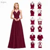 Plus Size Bridesmaid Dresses Women Infinity Dress Convertible Sexy Backless Multiway Milk Silk Wedding Evening Party Gowns 240424
