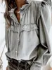 Женские блузкие топы джинсовая куртка кардиган с длинным рукавом.