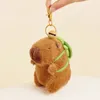 Capybara Plush Keychain süße Bag Anhänger erstellen Fluffy Animals Schlüsselring Kawaii Stoffed Doll Schlüsselschüler Geburtstagsgeschenk Trend 240418