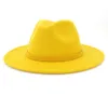 Autumn Winter Solid Color Bimmed Hat Travel Cap Fedoras Jazz Hat Panama hoeden voor vrouwen Girl6414967