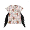 Girl Dresses Baby Western Dress Western Abito a manica corta T-shirt per estate