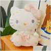 Animales de lujo rellenos Día de San Valentín 2024 NUEVO LINDO CARTOON CAT P Doll Soft relleno suave almohada que acompaña a la fábrica de regalos de cumpleaños al por mayor en dhqma