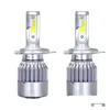 カーヘッドライト1PAIR価格COB C6 REAL 7600LM 120W LEDヘッドライトH1 H3 H4 H7 9003 9004 9005 9006キットHI/LO LIGHT BBS 6000KドロップDEVIRIVE OTPRC