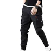 Sonbahar erkek pantolon hip hop harem joggers pantolon erkek pantolon erkekler katı çok cepli kargo pantolon sıska fit eşofman 240429