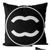 Cuscino/cuscino decorativo Designer lancio Logo in bianco e nero Logo Home ER Divano Decorazione Cuscino 45 x 45 cm Core Droplese Gard Gard Dhkao