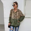 Women's Hoodies Autumn Winter Sweatshirts Women Hooded Leopard Casual Zipper Long Sleeve Hoodie Fashion Top Warm Coat Polerones Mujer