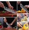 Knivar 110st japansk knivuppsättning 7CR17 440C Laser Damascus Chef Knife Sharp Kitchen Knives Santoku Meat Cleaver Fish Slicing Knife Knife