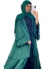 Etniska kläder eid abayas för kvinnor muslimska satin 3 lager jalabiya ramadan robe tårta klänning kaftan långa klänningar vestido largo cardigan